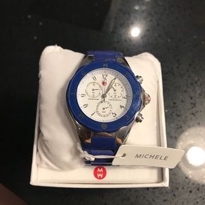 New with tags!! Michele blue jelly watch 38mm